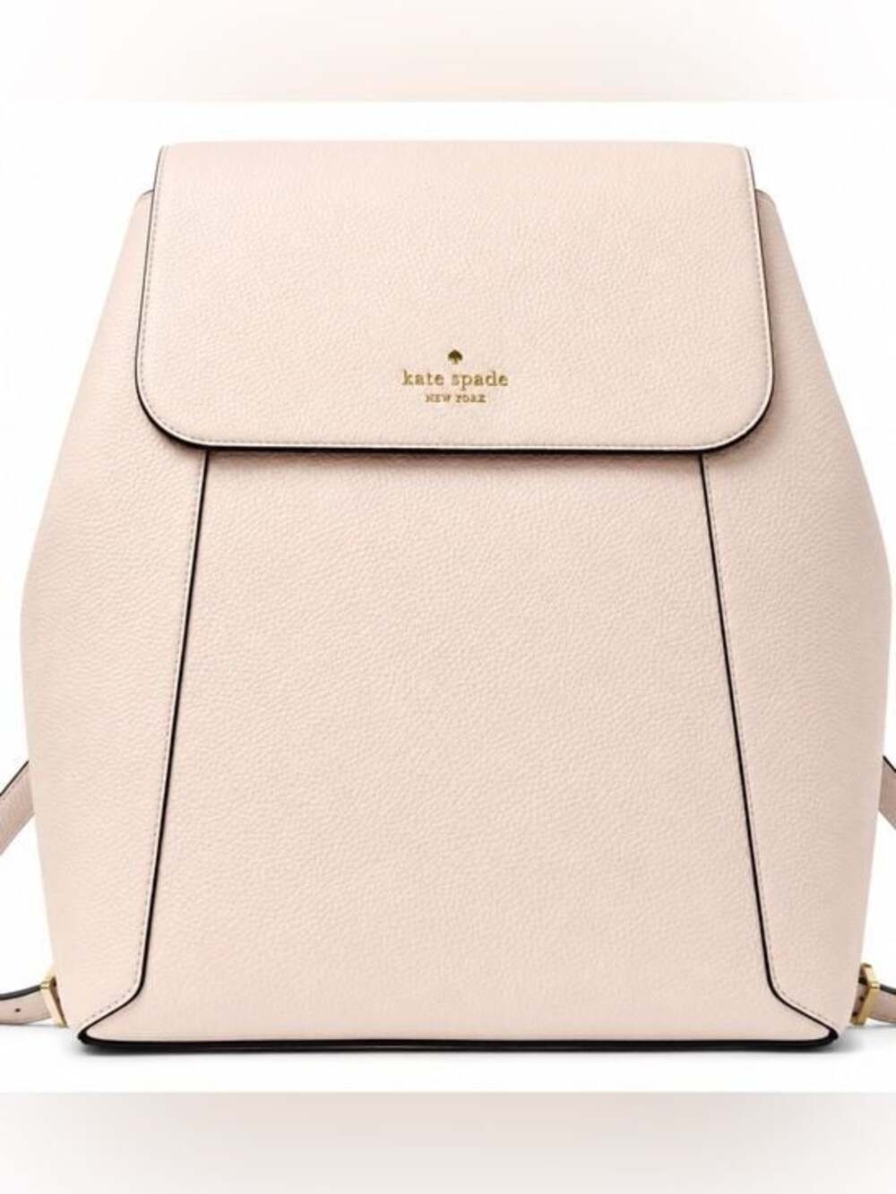 Kate Spade Lena Flap Backpack in Foil 
Pink Pebbled Leather